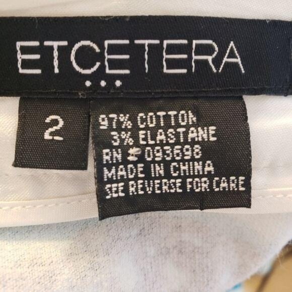 Etcetera Womens Blue & Black Printed brushed corduroy A-Line pencil Skirt Size 2 - Picture 5 of 9